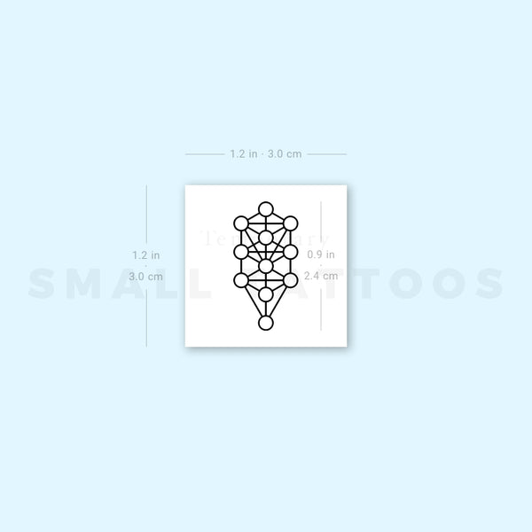 Small Kabbalah Tree Of Life Temporary Tattoo (Set of 3)