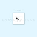 Letter A Script Temporary Tattoo (Set of 3)