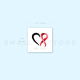 Cancer Awareness Heart Temporary Tattoo (Set of 3)