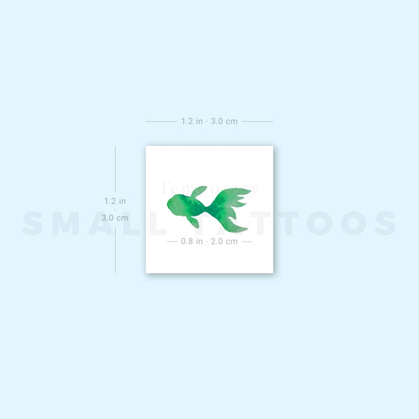 Green Fish Temporary Tattoo (Set of 3)