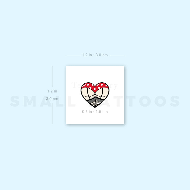 Sexy Butt Heart Temporary Tattoo (Set of 3)