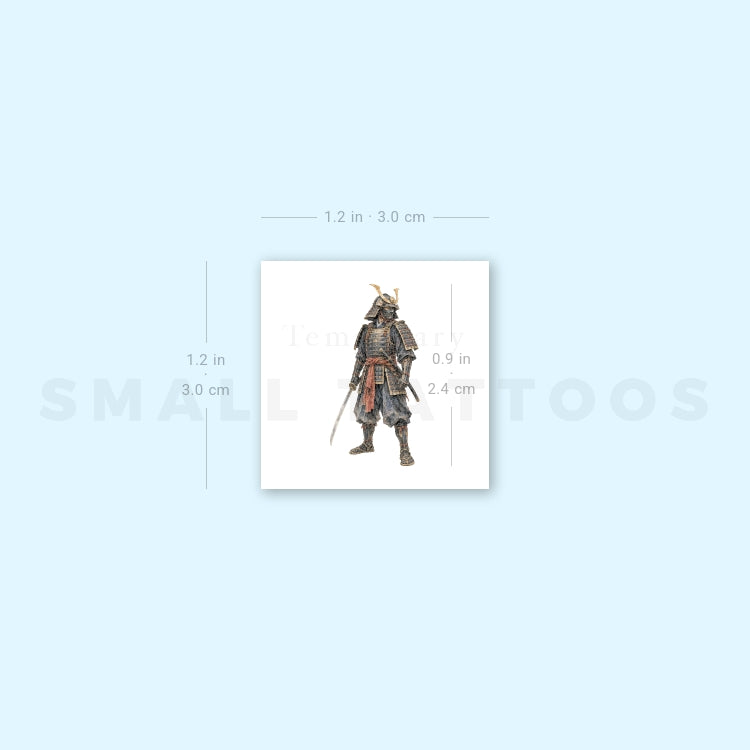 Watercolor Samurai Temporary Tattoo (Set of 3)