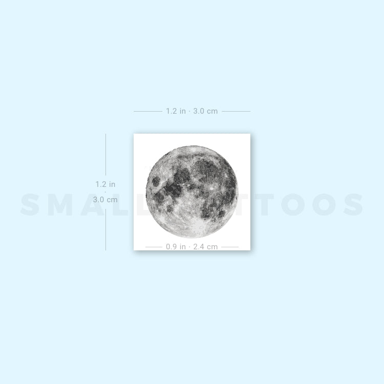 Tatuaje temporal pequeño de luna llena (juego de 3)