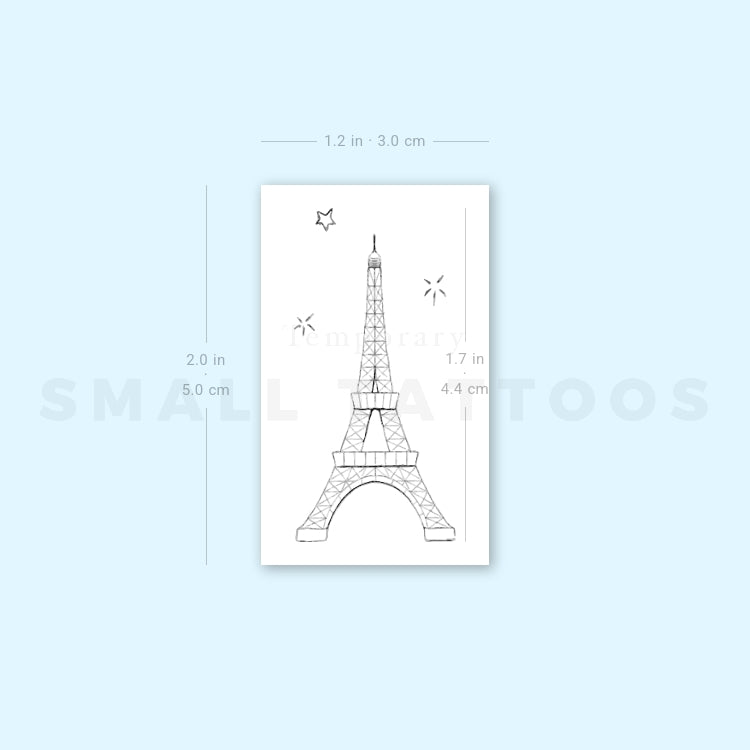 Eiffel Tower By Stefano Mazza Temporary Tattoo (Set of 3)