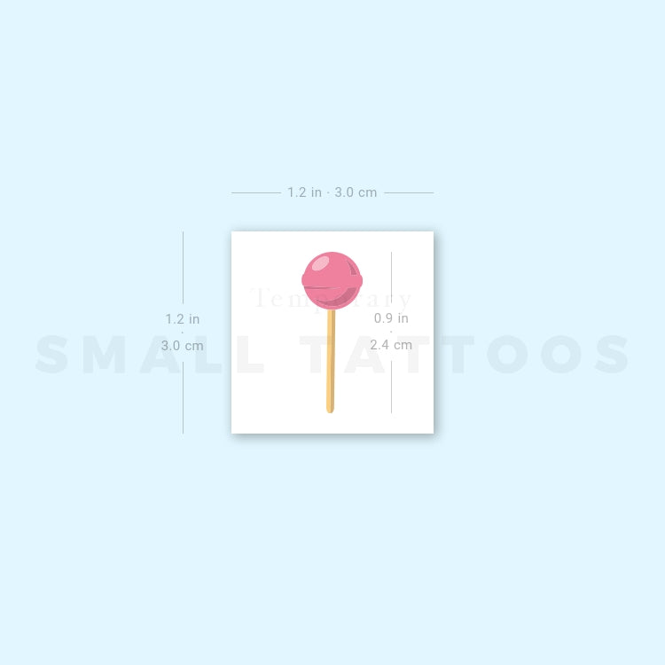 Pink Lollipop Temporary Tattoo (Set of 3)