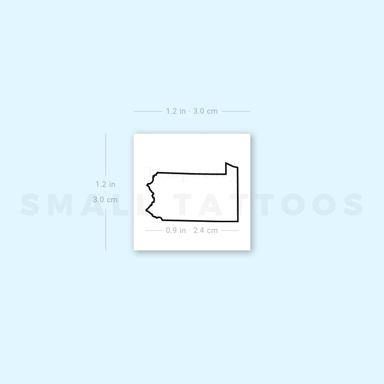 Pennsylvania Map Outline Temporary Tattoo (Set of 3)