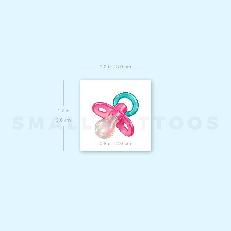 Realistic Baby Pacifier Temporary Tattoo (Set of 3)