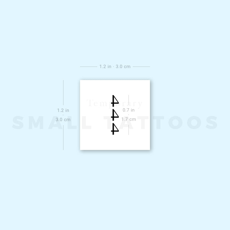 Small Vertical 444 Temporary Tattoo (Set of 3)