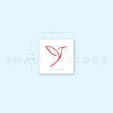 Red Hummingbird Temporary Tattoo (Set of 3)