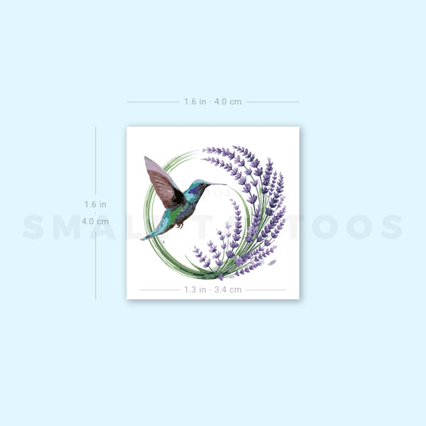 Hummingbird Lavender Watercolor Temporary Tattoo Temporary Tattoo (Set of 3)