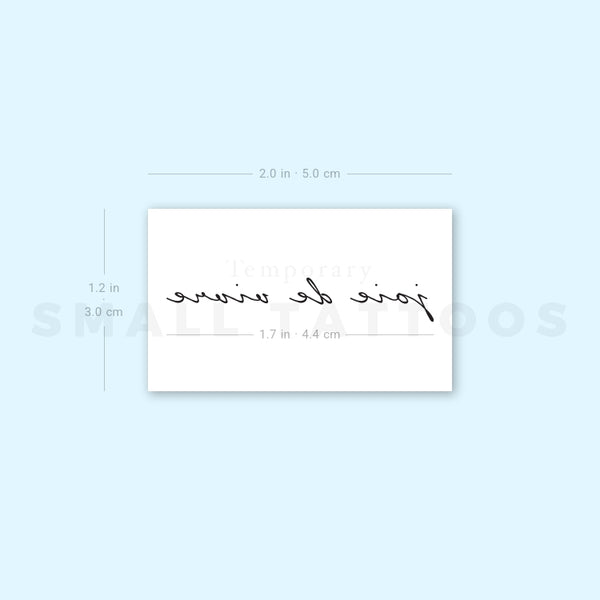 Small Joie De Vivre Temporary Tattoo (Set of 3)
