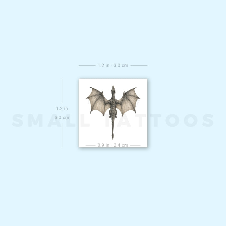Flying Dragon From Above Temporary Tattoo (Set of 3)