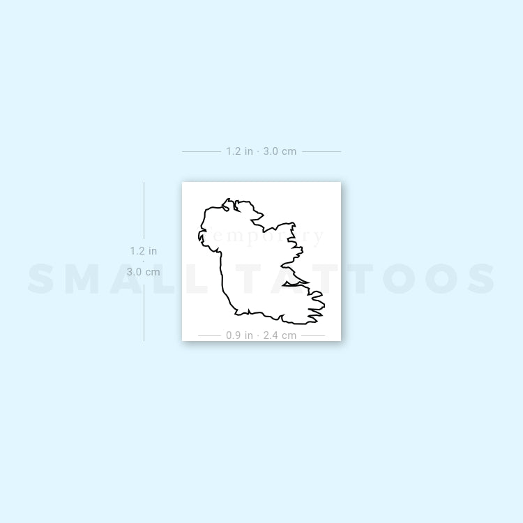 Map Of Ireland Temporary Tattoo (Set of 3)