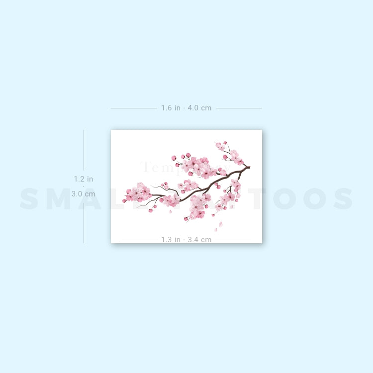 Cherry Blossom Branch Temporary Tattoo (Set of 3)
