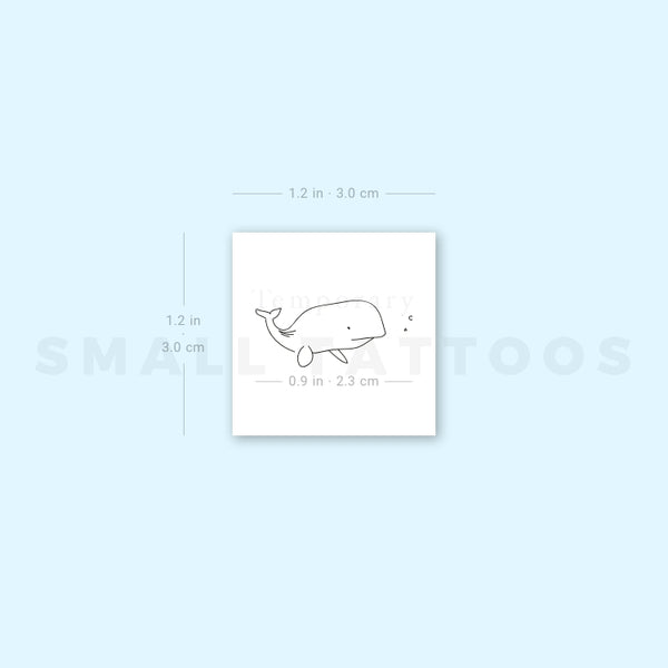 Minimalist Whale Temporary Tattoo (Set of 3)