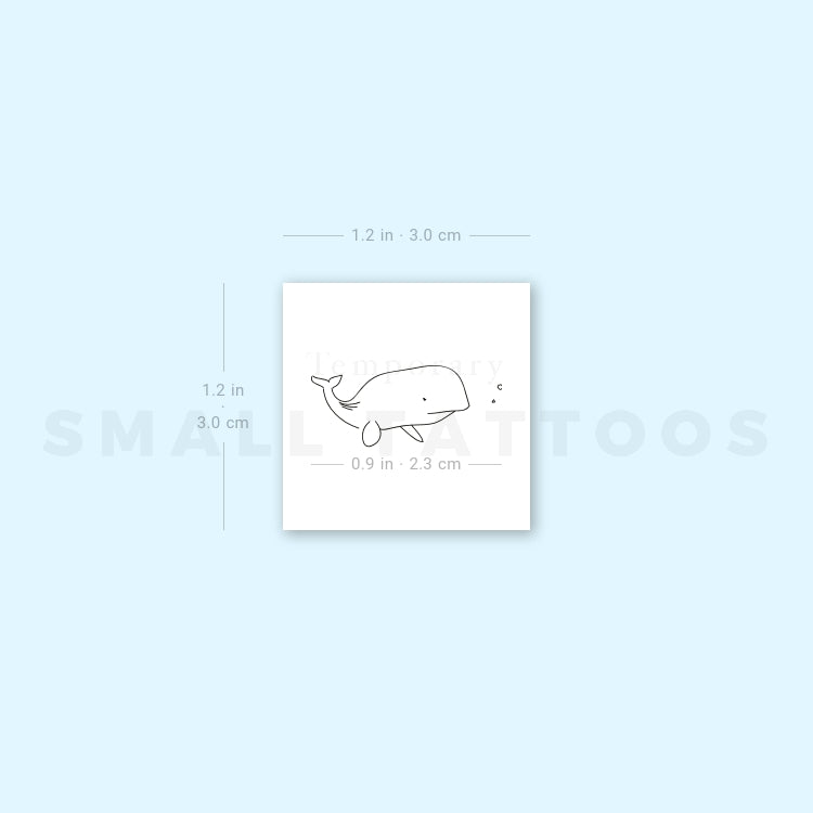 Minimalist Whale Temporary Tattoo (Set of 3)