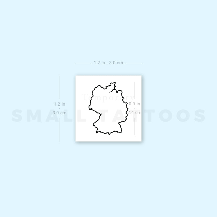 Map Of Germany Outline Temporary Tattoo (Set of 3)