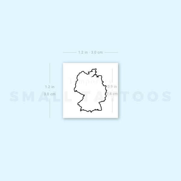 Map Of Germany Outline Temporary Tattoo (Set of 3)