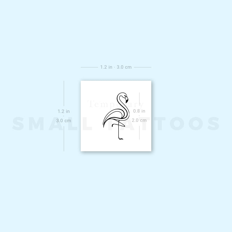 Fine Line Flamingo Temporary Tattoo (Set of 3)