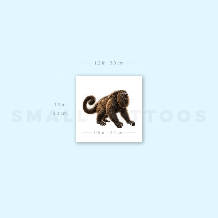 Howler Monkey Temporary Tattoo (Set of 3)
