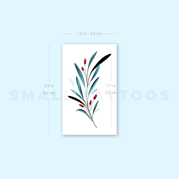 Red Olives By Ann Lilya Temporary Tattoo (Set of 3)