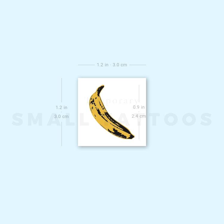 Yellow Banana Temporary Tattoo (Set of 3)