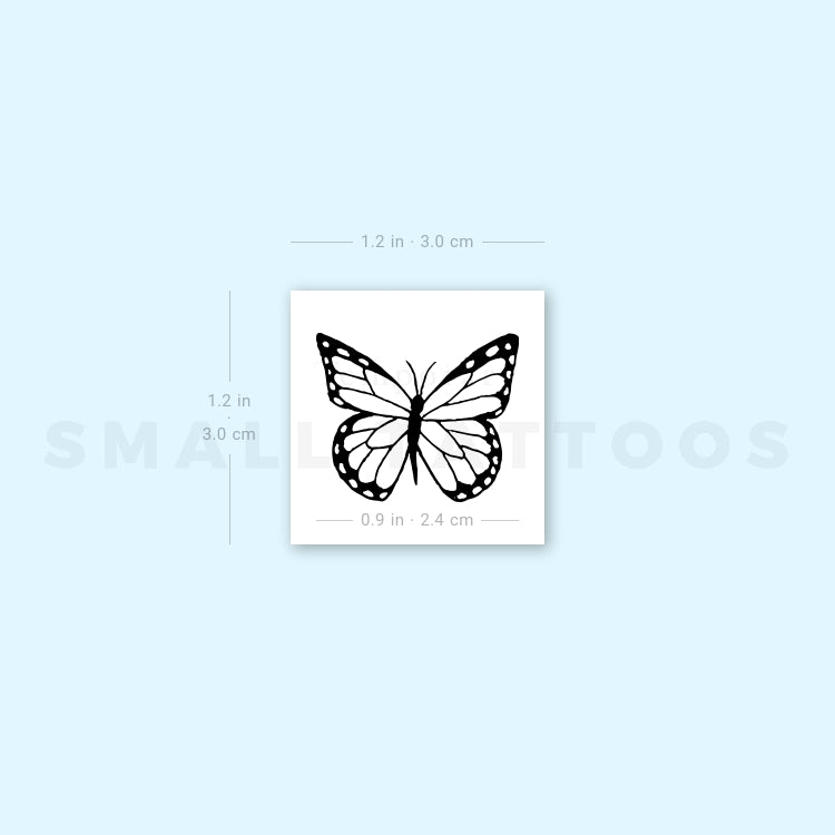 Hand-drawn Butterfly Temporary Tattoo (Set of 3)