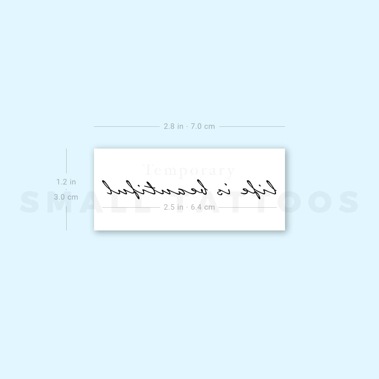 Tatuaje temporal "La vida es bella" (juego de 3)