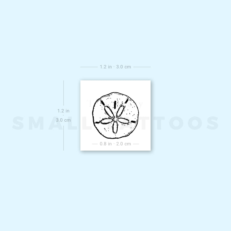 Small Sand Dollar Temporary Tattoo (Set of 3)