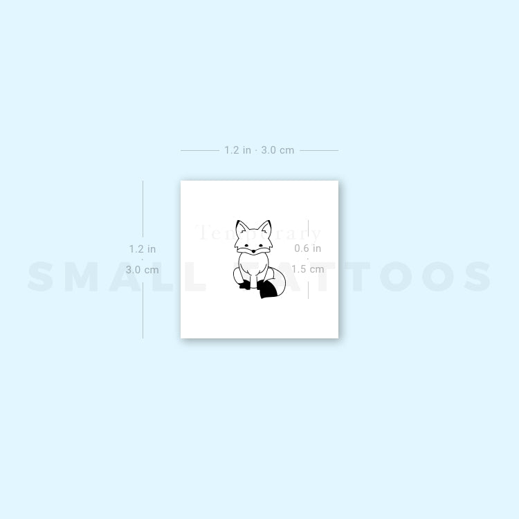 Seated Fox Temporary Tattoo (Set of 3)