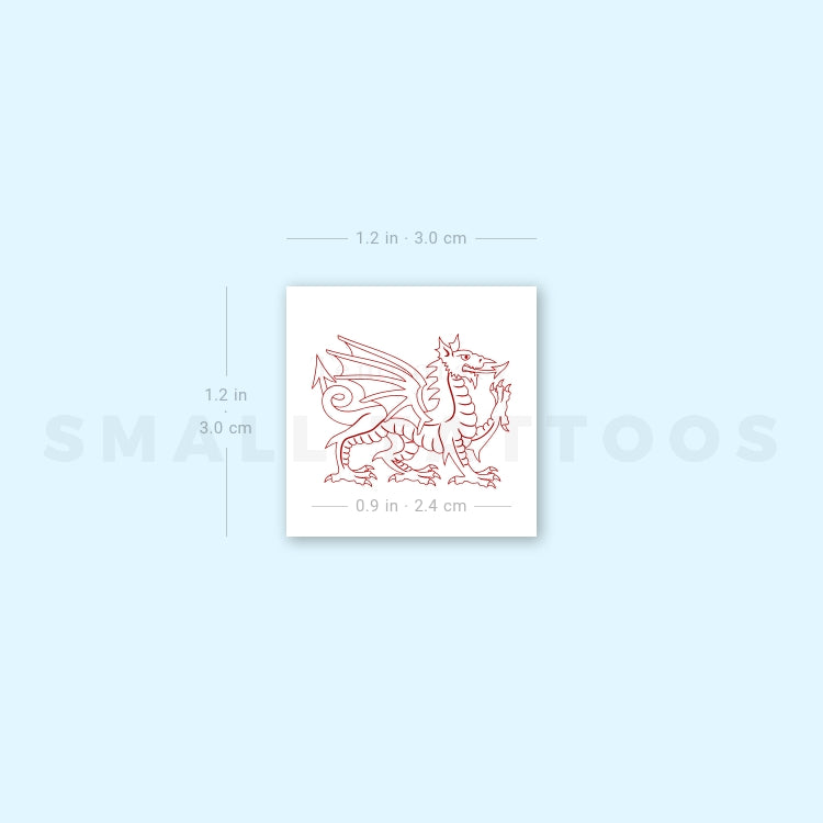 Welsh Dragon Temporary Tattoo (Set of 3)