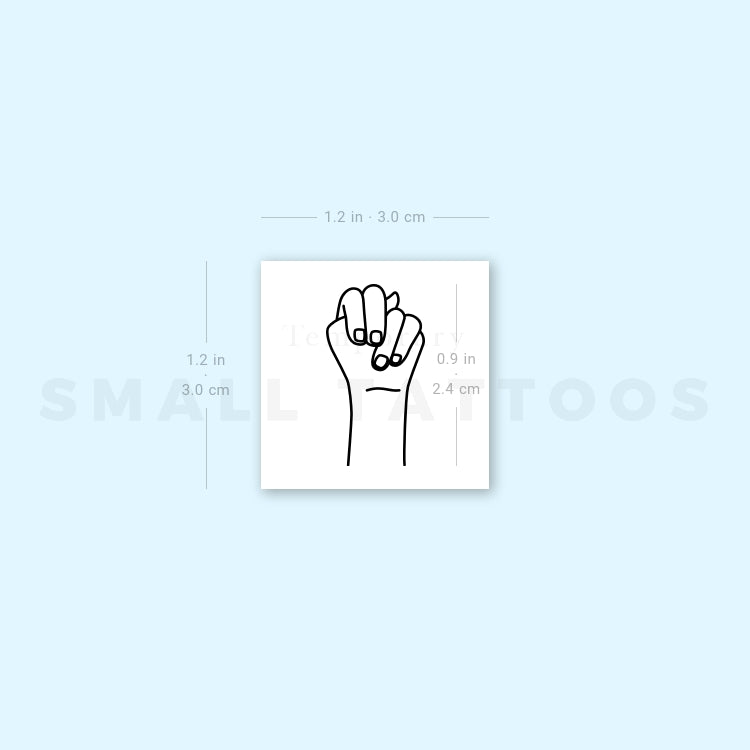 Sign Language N Temporary Tattoo (Set of 3)