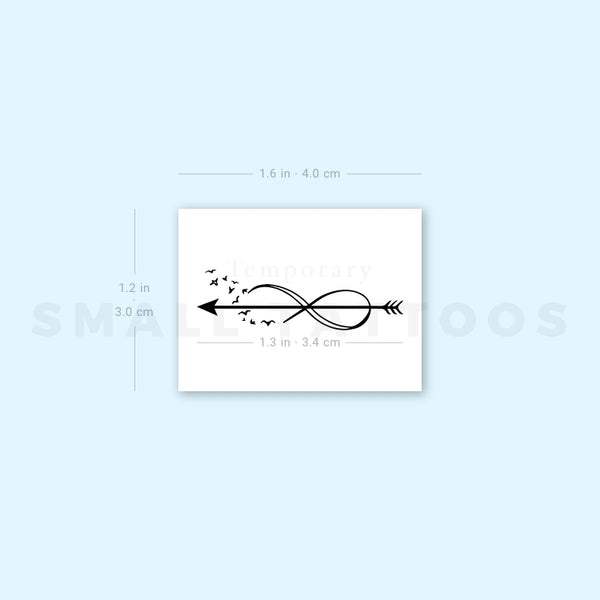 Infinity Arrow Birds Temporary Tattoo (Set of 3)