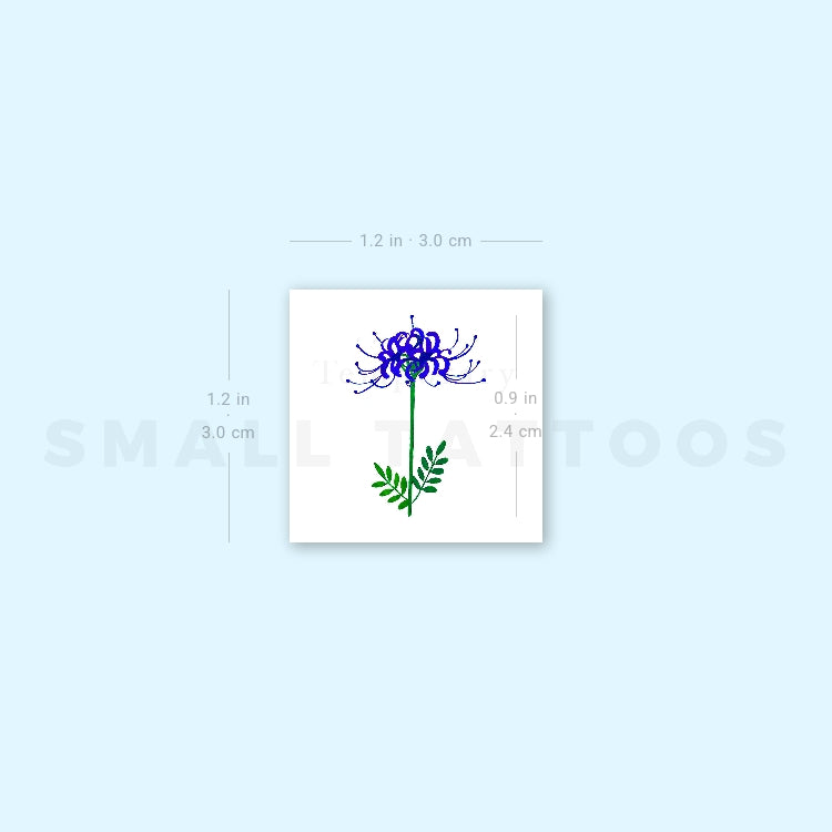 Blue Spider Lily Temporary Tattoo (Set of 3)