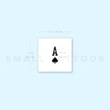 Small Ace Of Spades Temporary Tattoo (Set of 3)