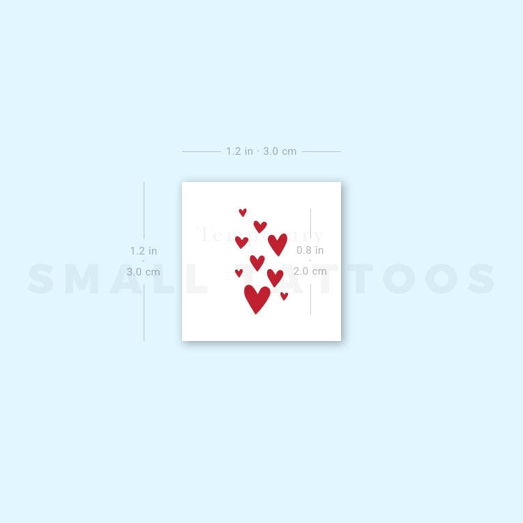Heart Avalanche Temporary Tattoo (Set of 3)