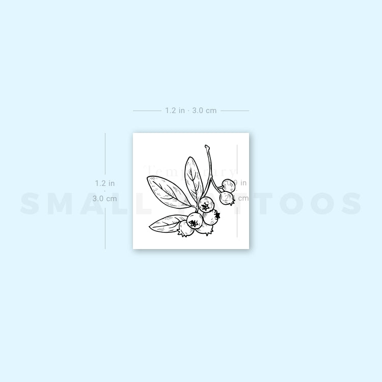 Blueberries Temporary Tattoo (Set of 3)