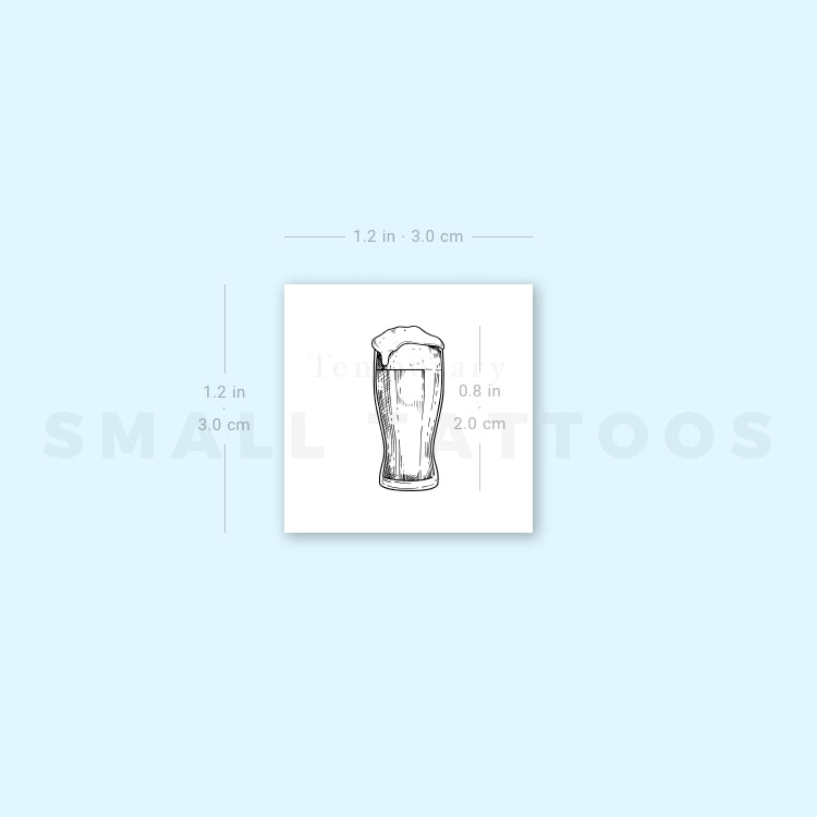 Pint Of Beer Temporary Tattoo (Set of 3)