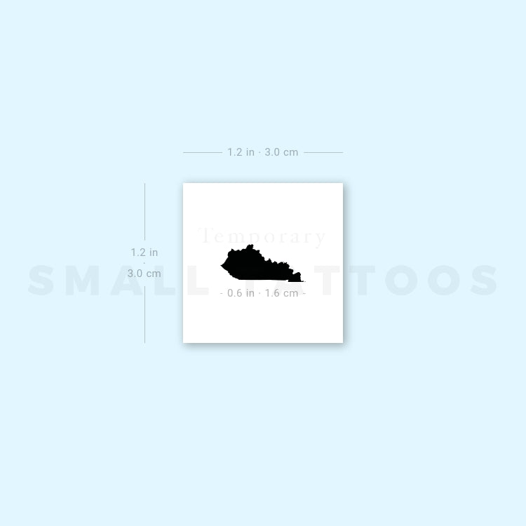 Kentucky Map Temporary Tattoo (Set of 3)