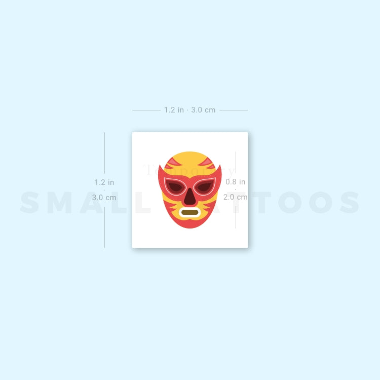 Luchador Mask Temporary Tattoo (Set of 3)