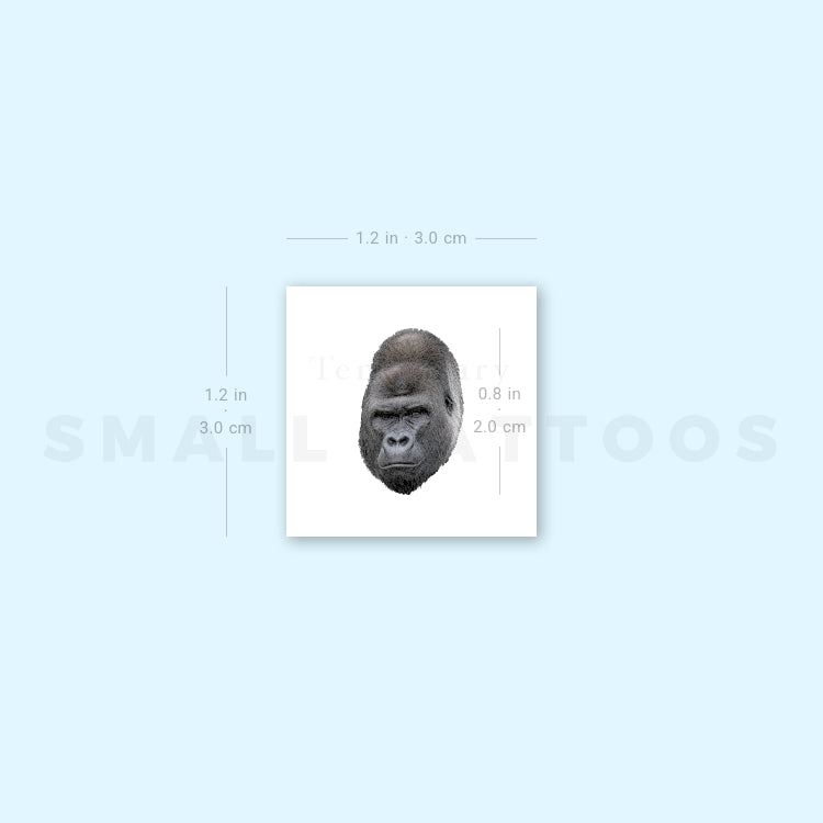 Gorilla Portrait Temporary Tattoo (Set of 3)