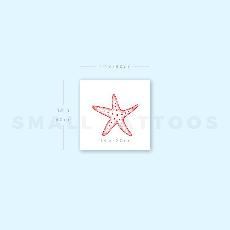 Red Sea Star Temporary Tattoo (Set of 3)
