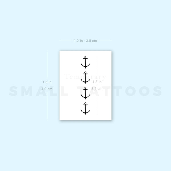 Four Anchors Temporary Tattoo (Set of 3)