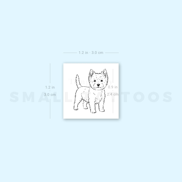 West Highland White Terrier Temporary Tattoo (Set of 3)