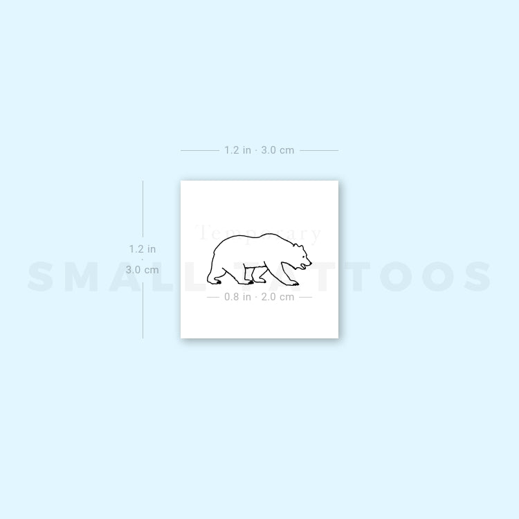 Tatuaje temporal de oso grizzly (juego de 3)