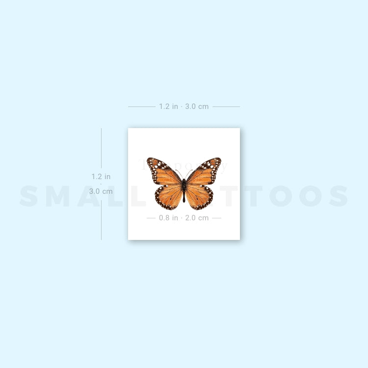 Orange Butterfly Temporary Tattoo (Set of 3)