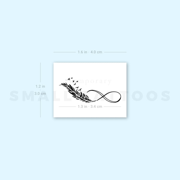 Feather Infinity Symbol Temporary Tattoo (Set of 3)