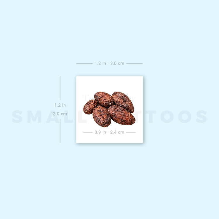 Cocoa Beans Temporary Tattoo (Set of 3)