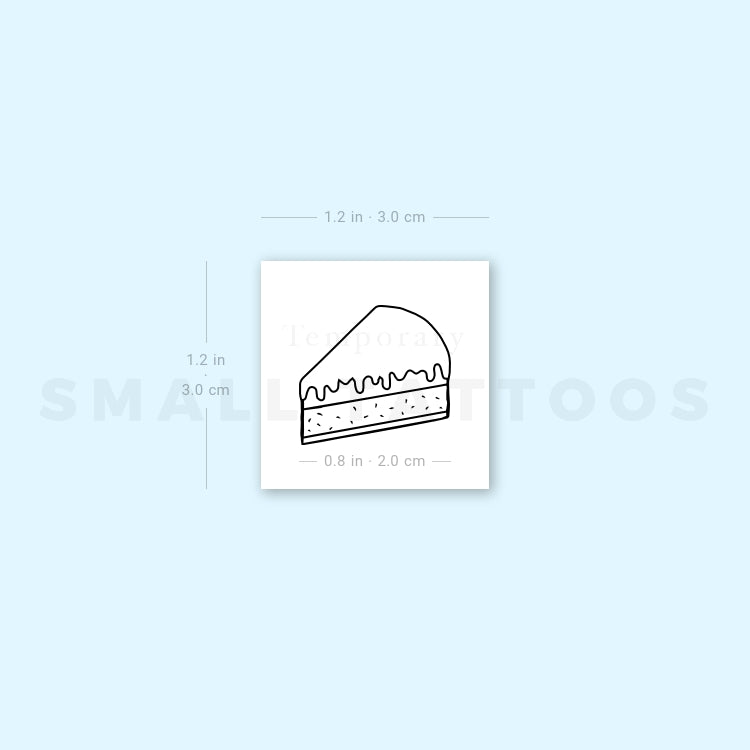 Cake Slice Temporary Tattoo (Set of 3)