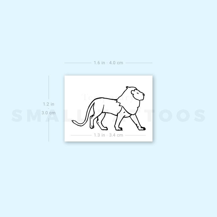 Walking Lion Temporary Tattoo (Set of 3)